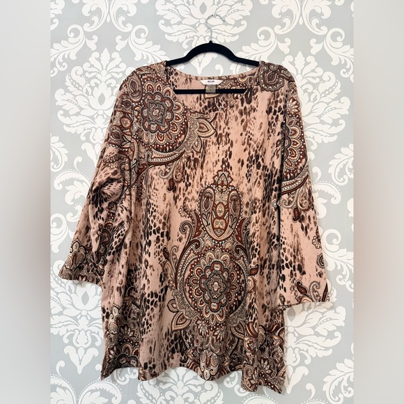 Alia Tops - 4/$25 • Alia Beige & Brown Animal Paisley Print Top